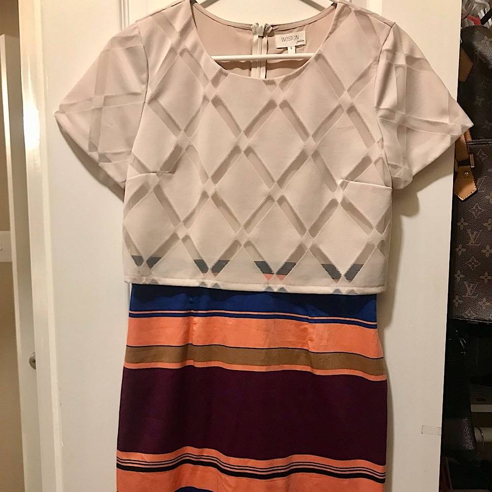 Anthropology- Weston petite; Size 6P.  Mixed media dress.